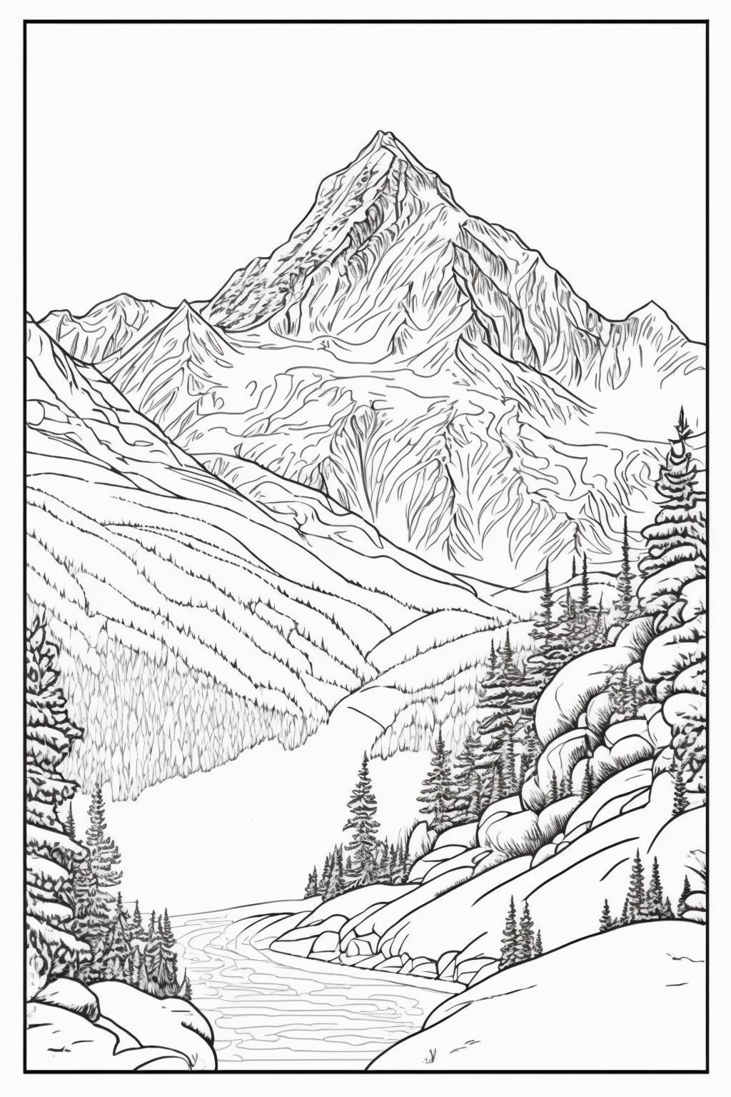 moutain coloring pages