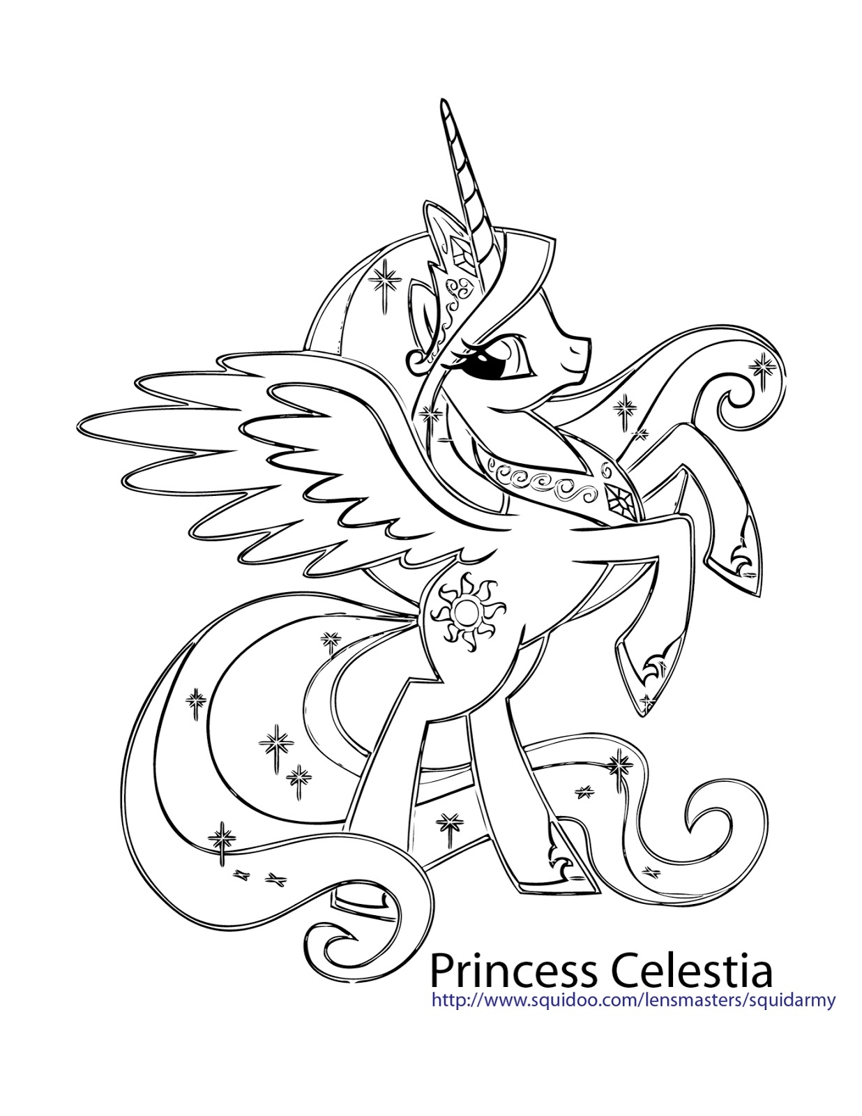 my little pony princess celestia coloring pages