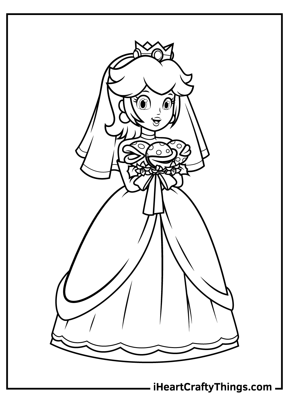 mario princess peach coloring pages