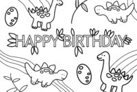 printable dinosaur birthday coloring pages