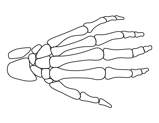 skeleton hand coloring page