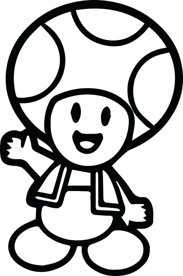 mario toad coloring page