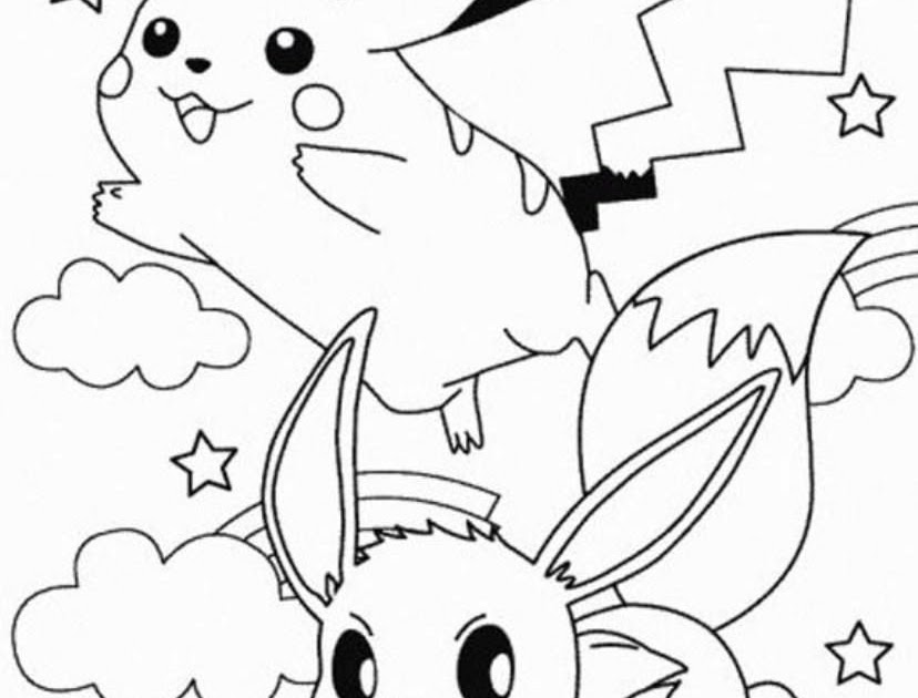 eevee pikachu coloring pages