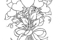 hearts and flowers coloring pages