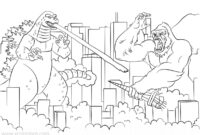 godzilla vs king kong coloring page