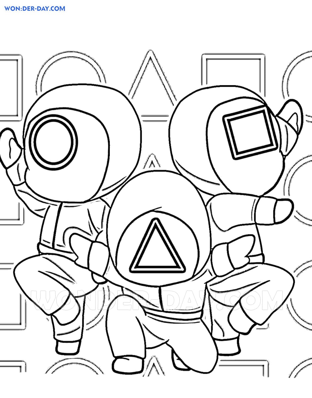 squid game coloring pages printable