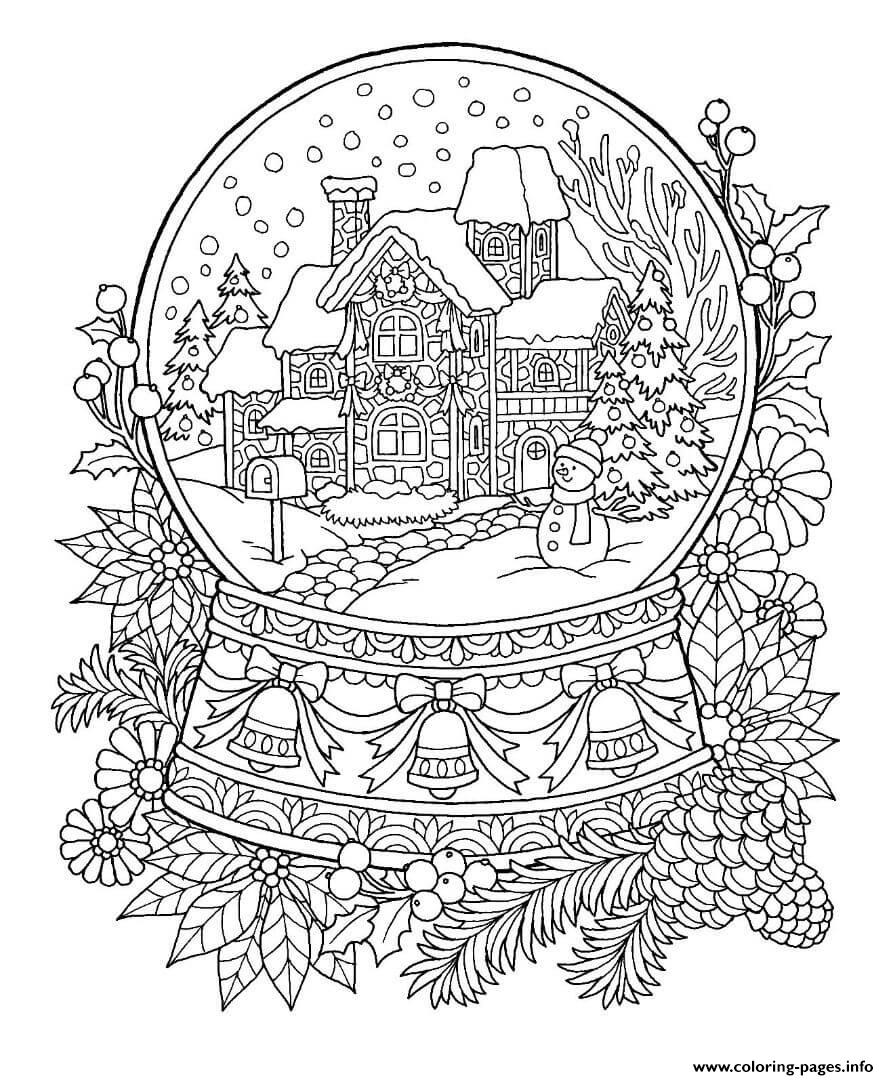 snowglobe coloring pages