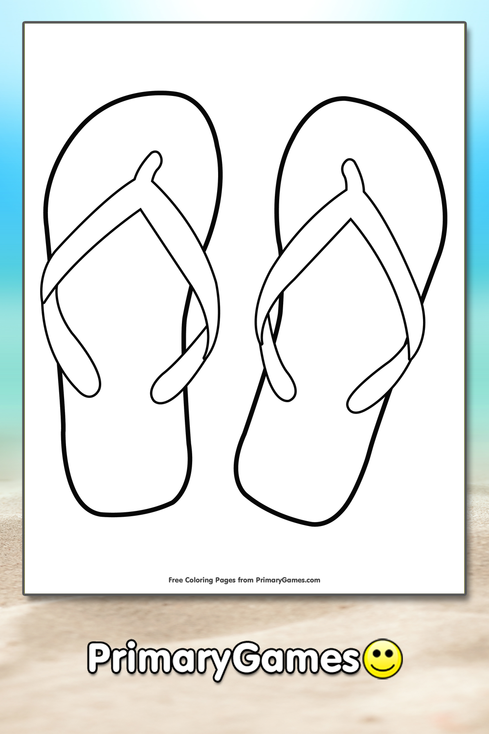 free printable flip flop coloring pages