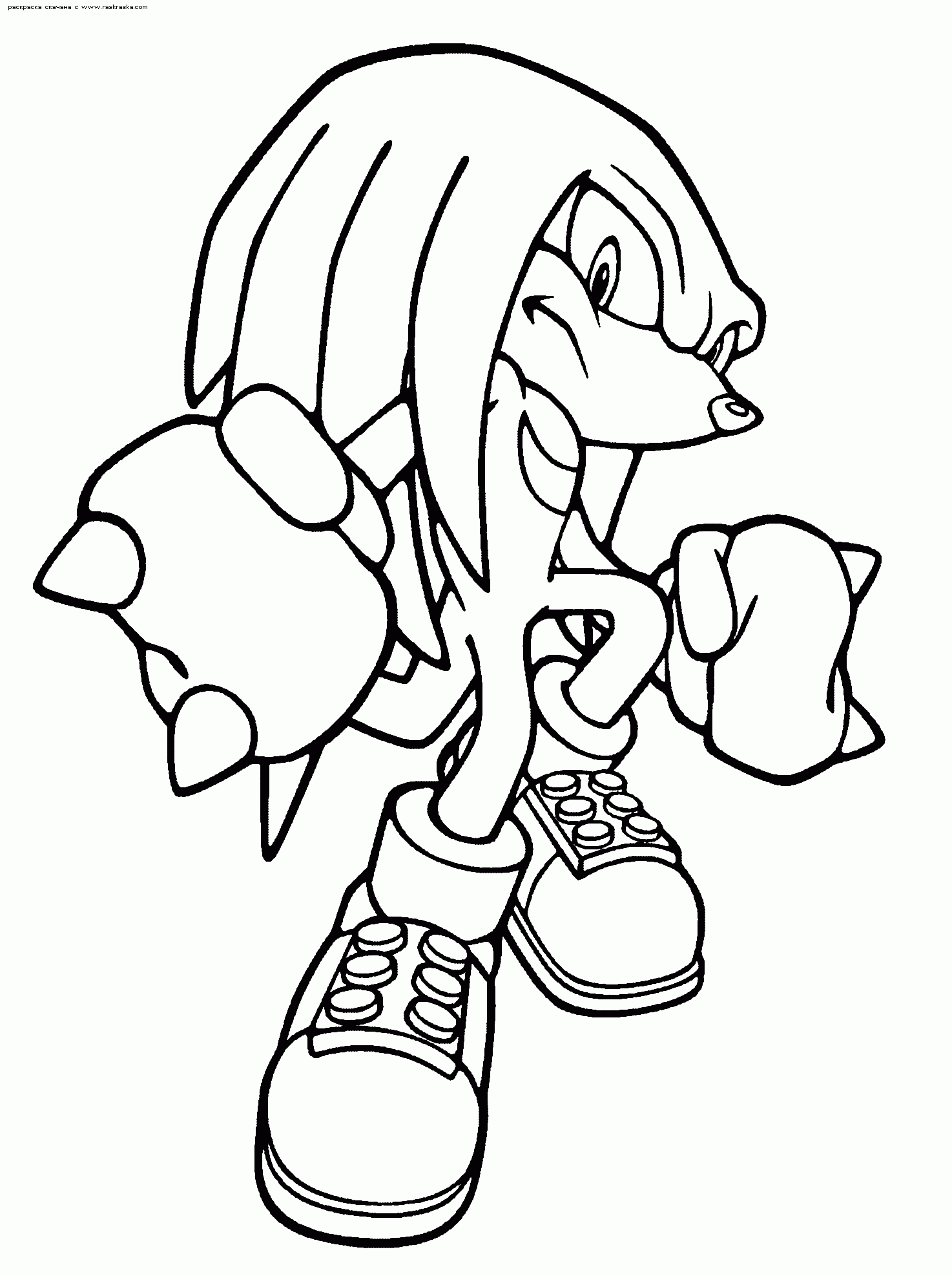 knuckles and sonic coloring pages