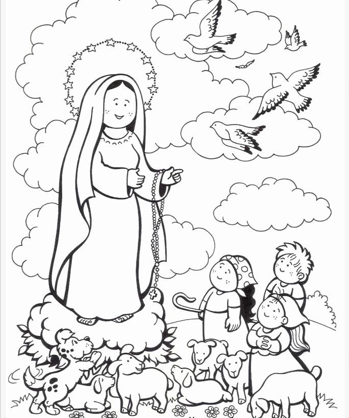 our lady of fatima coloring page