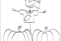 pumpkin scarecrow coloring page