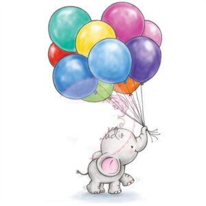 elefant mit luftballons malen