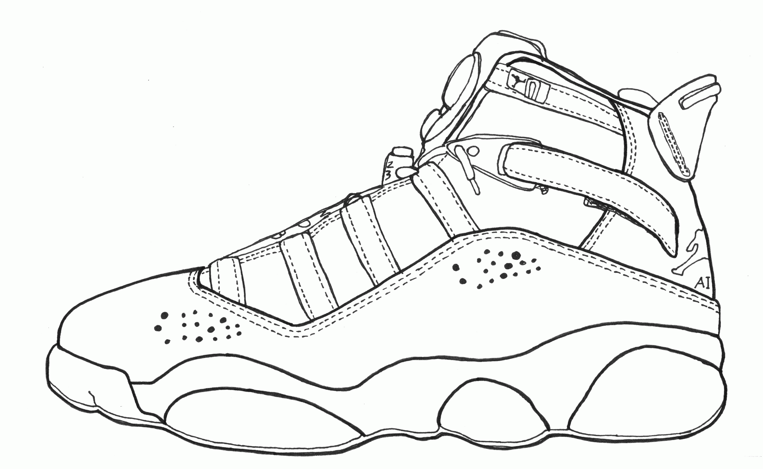 jordan shoes coloring pages printable