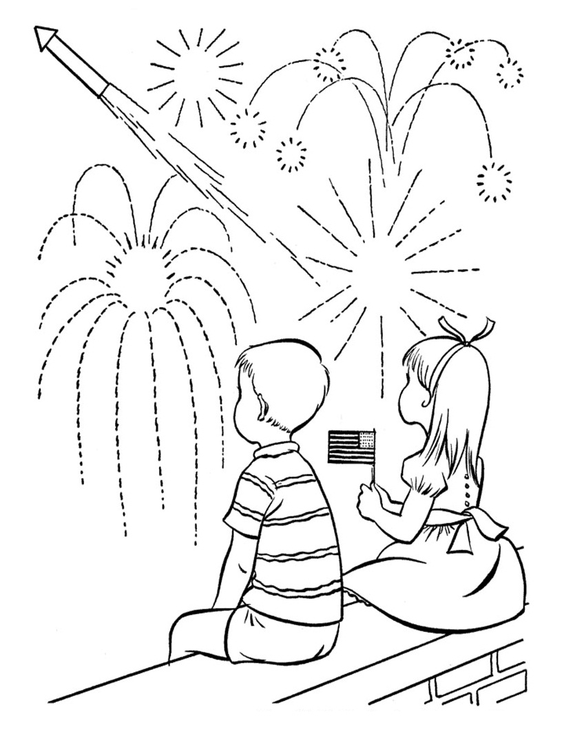 fireworks coloring page