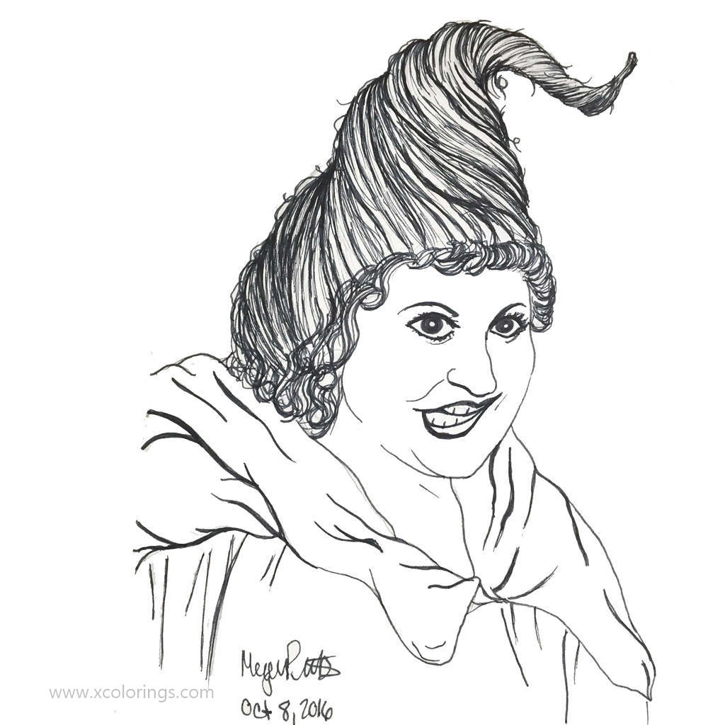 Hocus Pocus Coloring Pages Mary Sanderson - XColorings.com