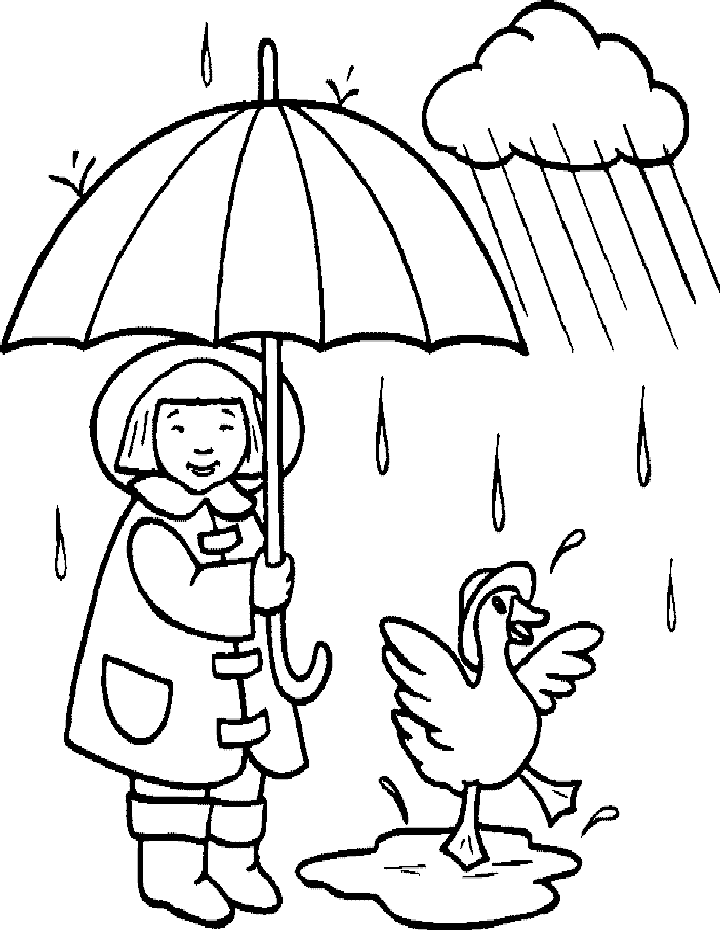 rainy coloring pages