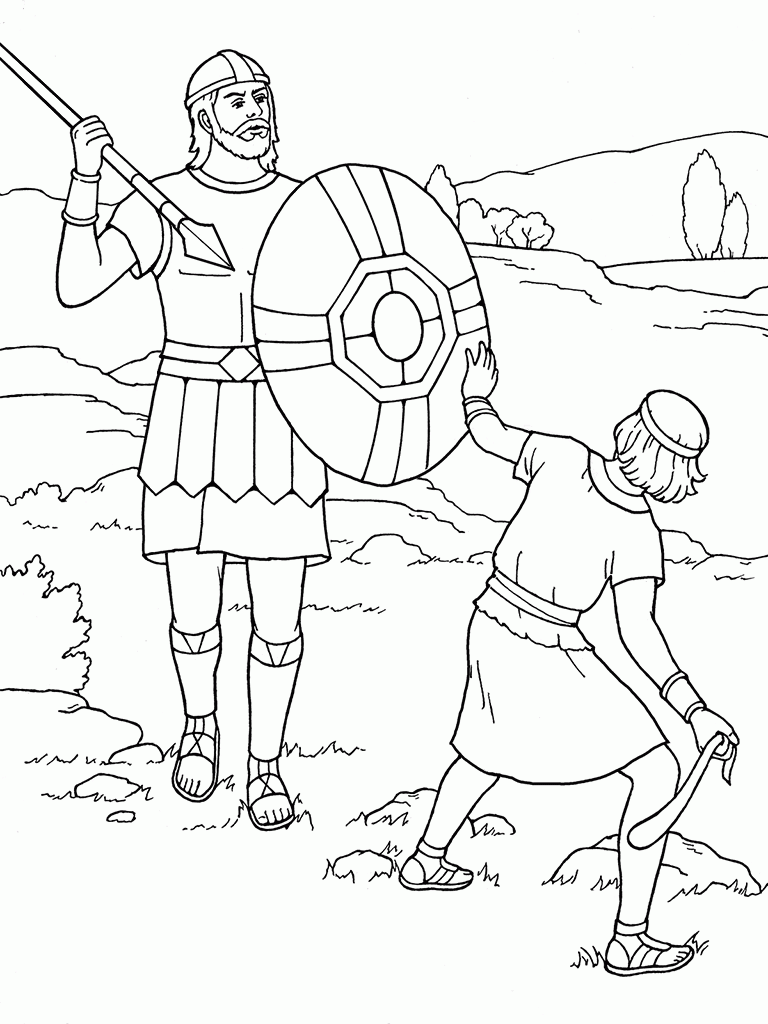 david and goliath coloring pages printable