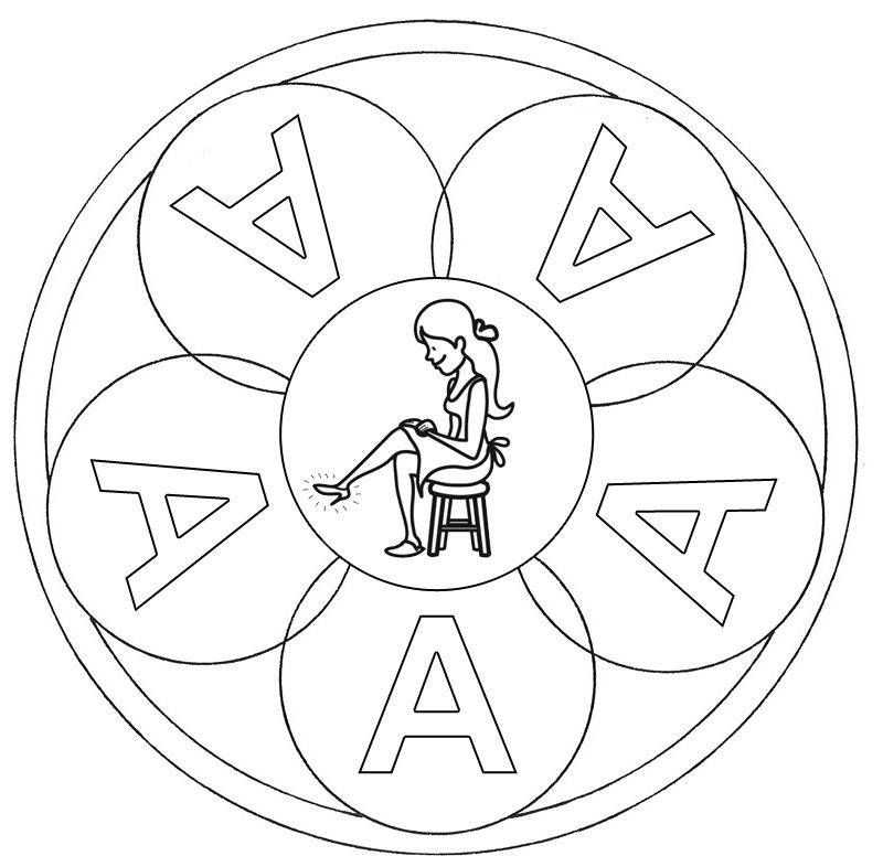 ausmalbilder mandala buchstaben