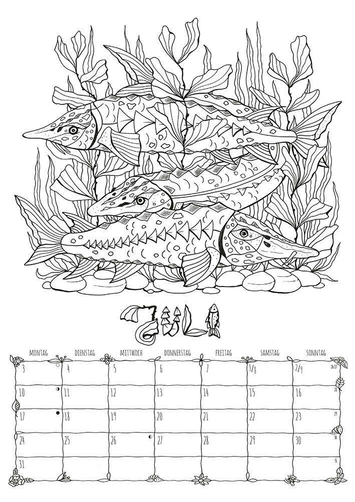 Ausmalkalender 2023 - Bildkalender A3 29,7x42 cm - Meditationskalender