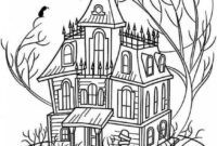 printable haunted house coloring pages