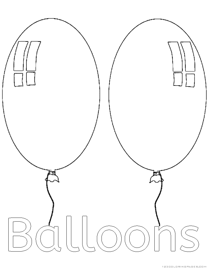 balloon coloring pages to print