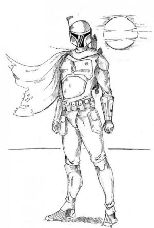 easy boba fett coloring page