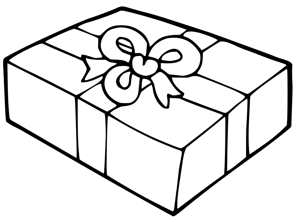 gift box coloring page