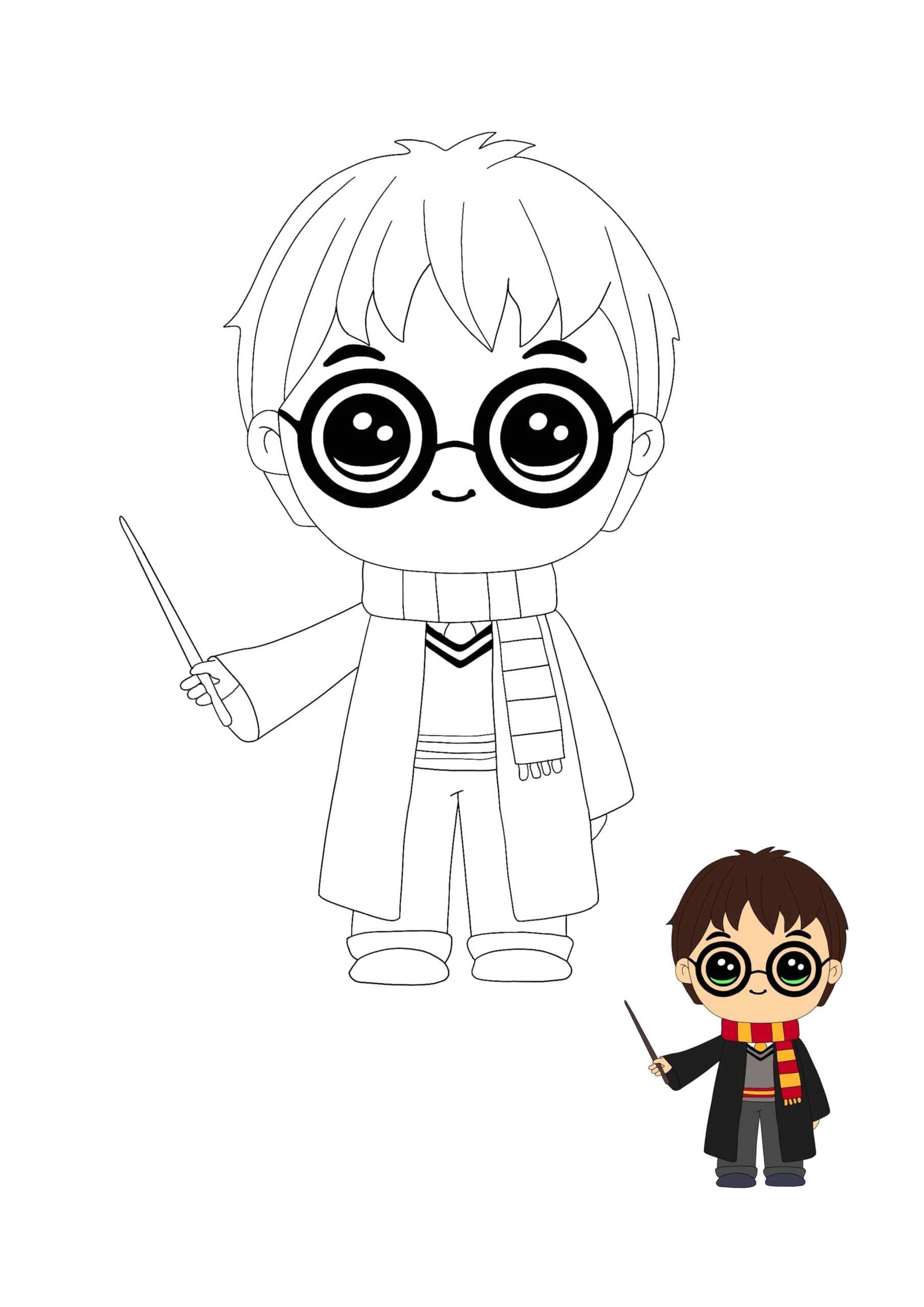 chibi harry potter coloring pages