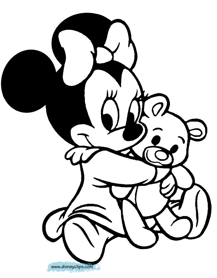 infant baby minnie mouse coloring pages