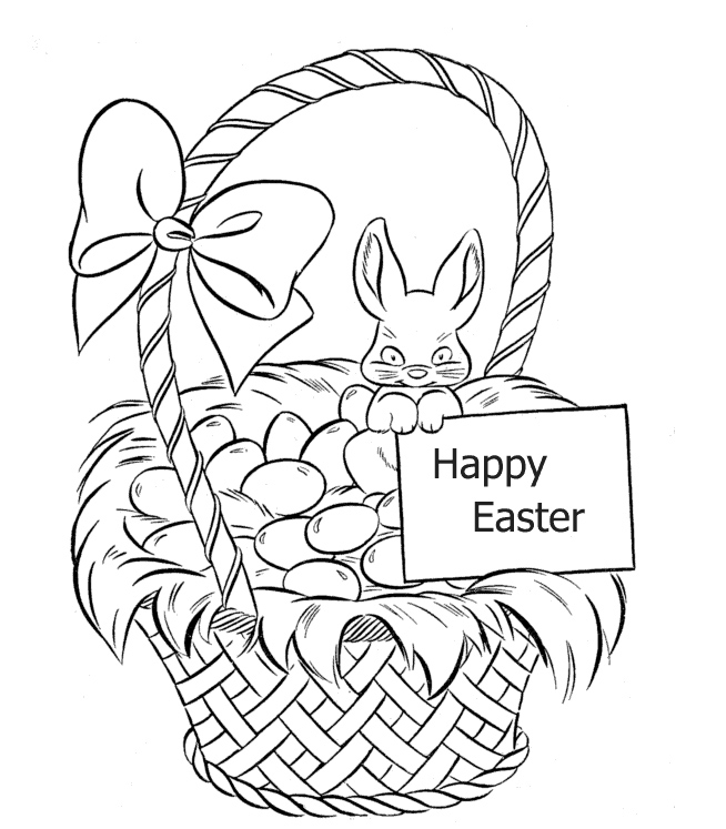 coloring pages easter basket