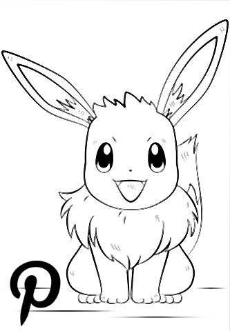 Evoli Pokemon Coloring page - Ausmalbild für Kindergeburtstag | Pokemon