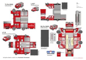 feuerwehrauto bastelvorlage