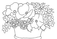 basket of flowers coloring page