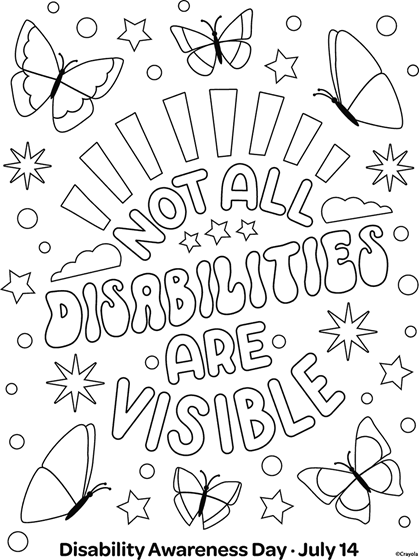 disability awareness inclusion coloring pages