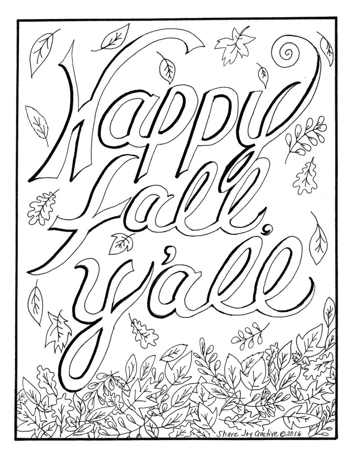 hello fall coloring page