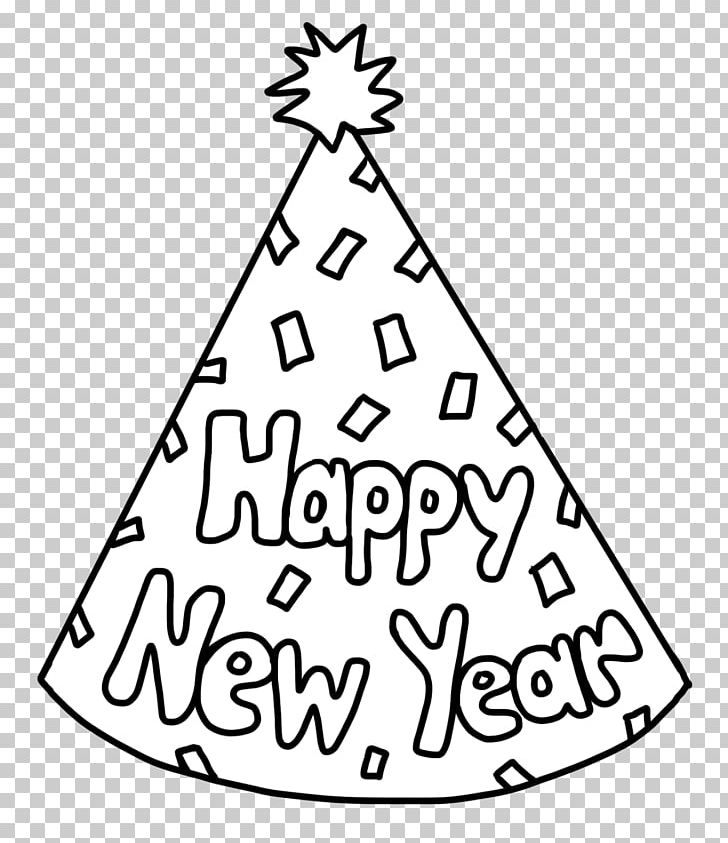 New Year's Day New Year's Eve Party Hat Coloring Book PNG, Clipart