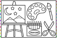 art supply coloring pages