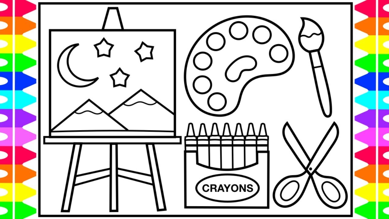 art supply coloring pages