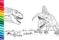 spinosaurus vs t rex coloring pages