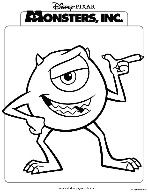 coloring pages monsters inc