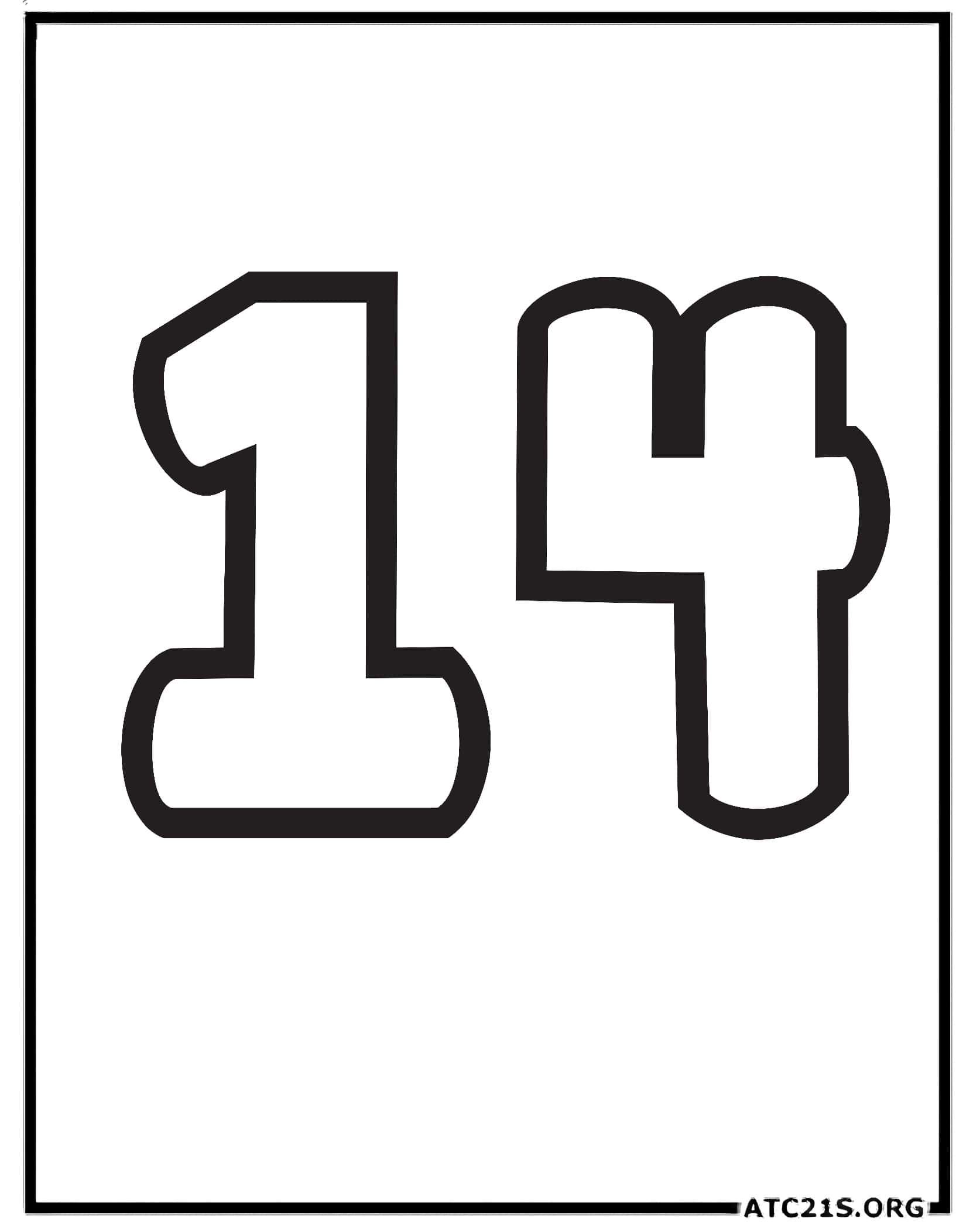 number 14 coloring page