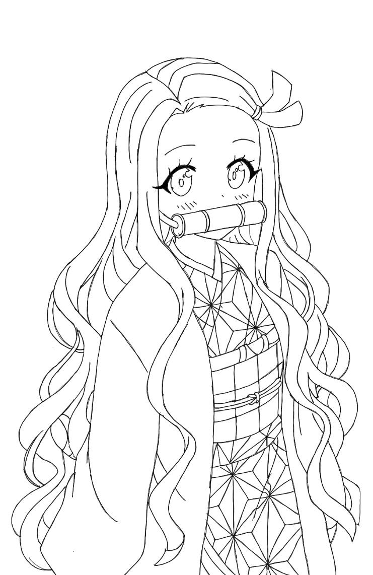 nezuko coloring pages printable