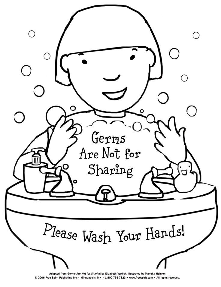 washing hands coloring page