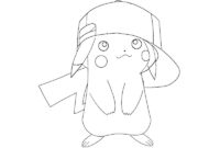 pikachu santa hat coloring page