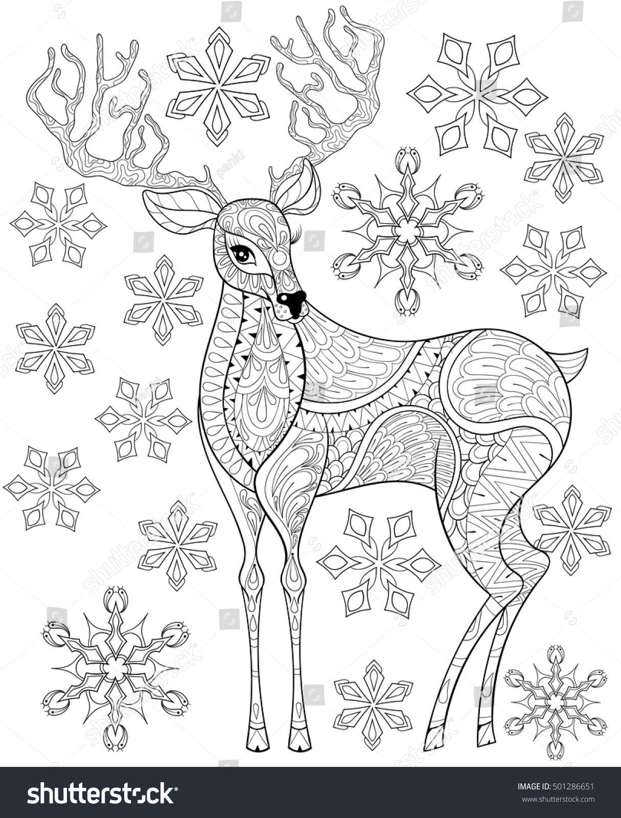 reindeer coloring pages for adults