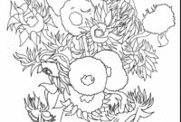 van gogh sunflowers coloring page