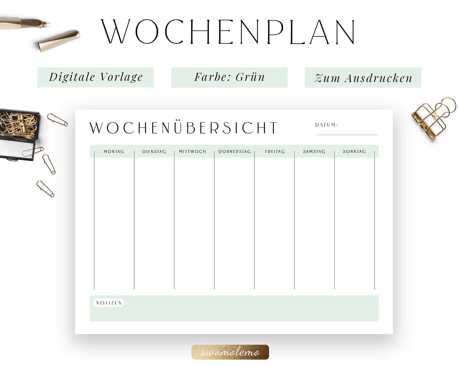 vorlage wochenplan