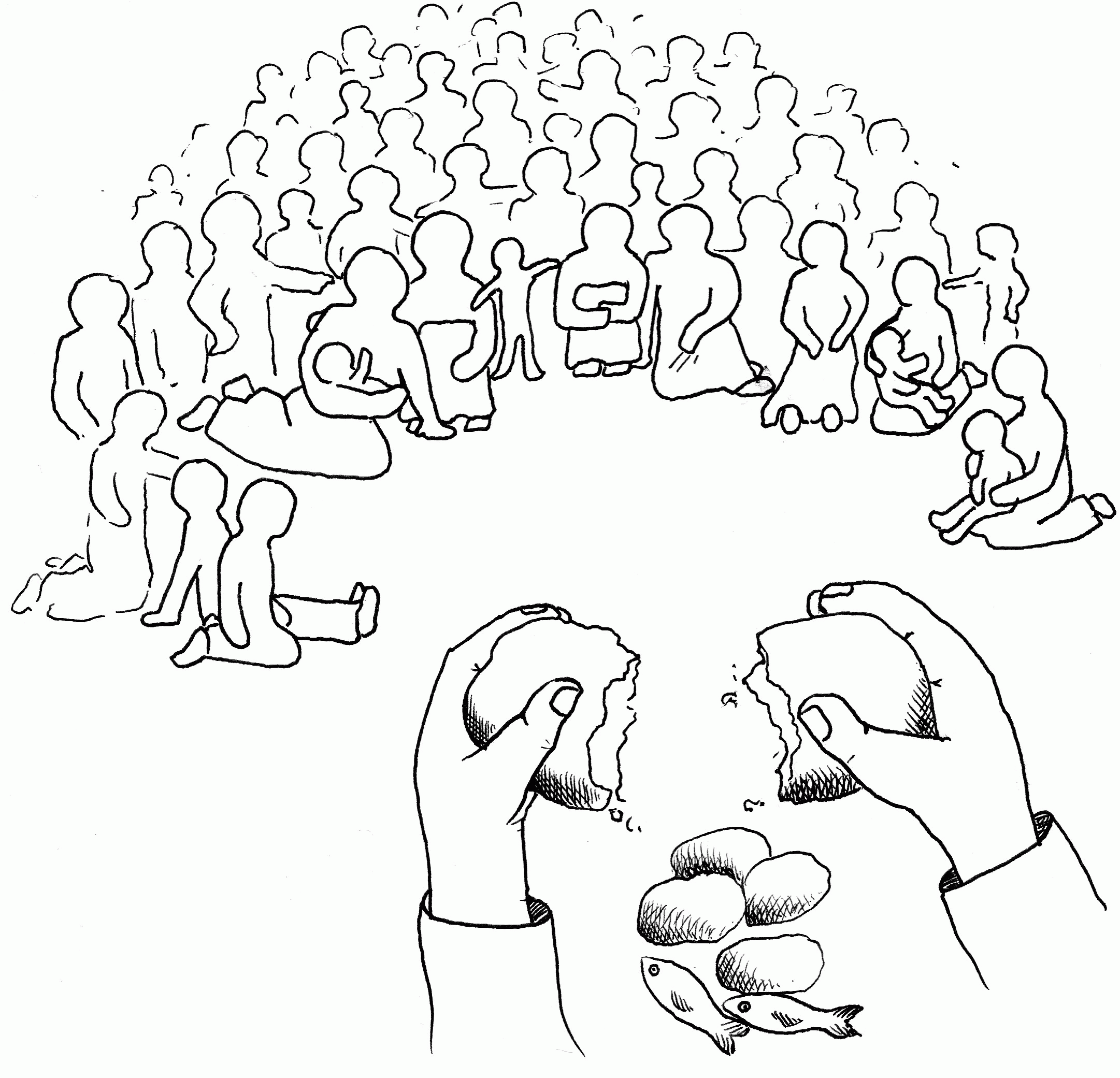 feeding 5000 coloring page