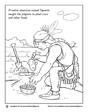 squanto coloring page