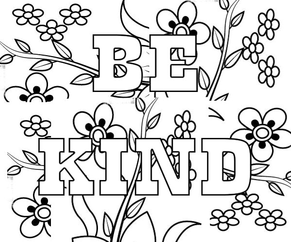 be kind coloring page